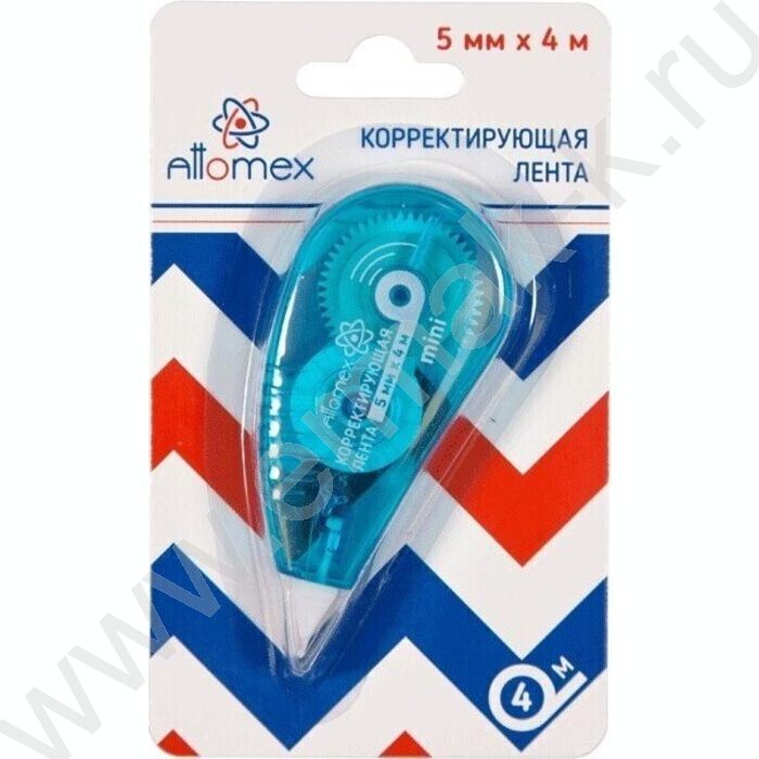 Корректирующая лента 5мм* 4м синий прозрачный корпус, фронтальный аппликатор блистер | Фото 2