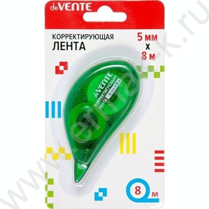 Корректирующая лента 5мм* 8м полупрозрачный корпус - ассорти, фронтальный аппликатор, карт.блист | Фото 2