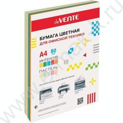 Бумага А4  80г/мкв 100л "MIX" ассорти /5 интенсивных и 5 пастельных цветов | Фото 1