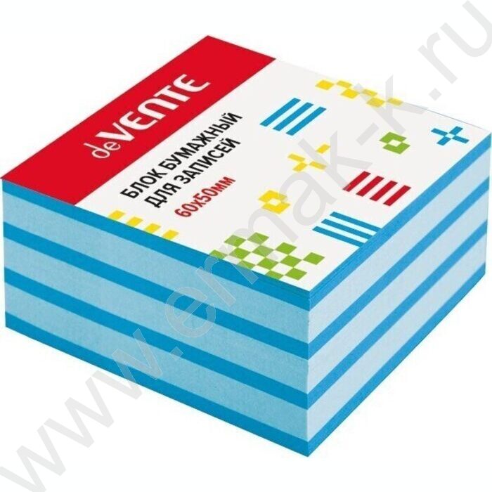 Бумага д/записей  6*5*4см цветной 80 г/м², синий интенсив и голубая пастель, 7 слоев | Фото 1