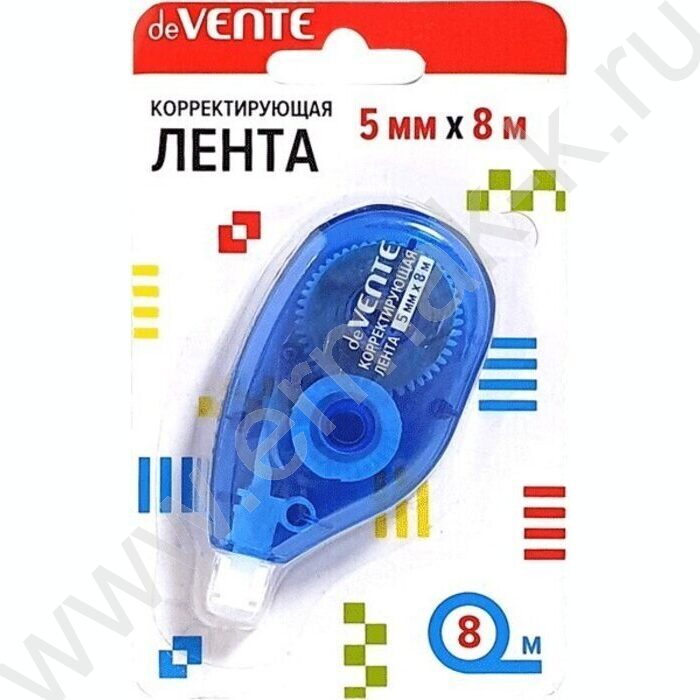 Корректирующая лента 5мм* 8м синий полупрозрачный корпус, боковой аппликатор, блистер | Фото 2