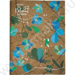 Папка на резинках A4 "Bloom Garden" фактура крафт-имитация с рисунком, 0,40мм /3 клапана | Фото 1