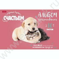 Альбом д/рисования 16л "ДоброЛапки" ассорти | Фото 1