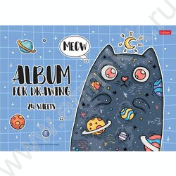 Альбом д/рисования-склейка 24л "Космический котик" /жесткая подложка,глянц. ламинация ассорти | Фото 1