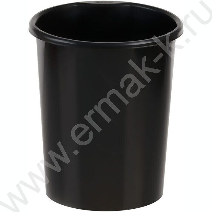 Корзина д/бумаг 12л цельная чёрная | Фото 1