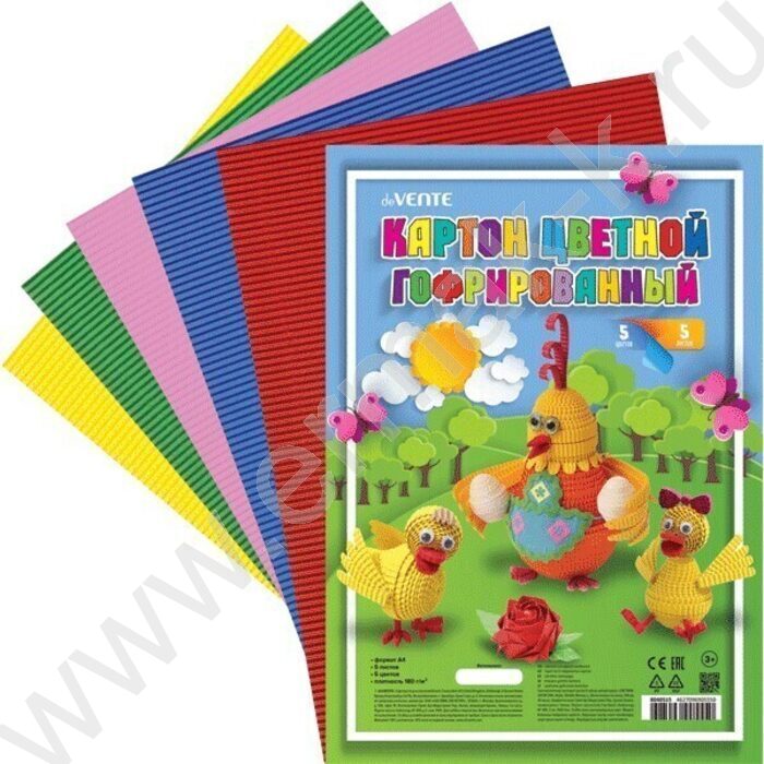 Картон цв. Гофриров. А4  5л/5цв европодвес | Фото 2