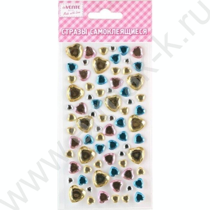 Наклейки-стразы акриловые "Heart mix.2" 8*16см /цвет ассорти /блистер | Фото 1