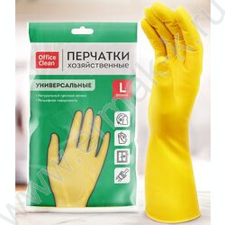 Перчатки резиновые хозяйственные L "Универсальные" /желтые /пакет с европодвесом | Фото 7