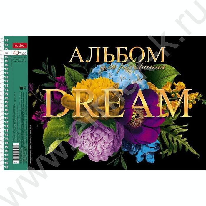 Альбом д/рисования-спираль 40л "Язык цветов" глянец /перфорация/  4вида | Фото 2