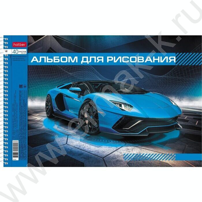 Альбом д/рисования-спираль 40л "Автопанорама" выб.лак /перфорация/ 4вида | Фото 1