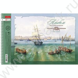 Альбом д/рисования-спираль 48л "Морская регата" /перфорация /тиснение/ 4вида | Фото 2