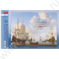Альбом д/рисования-спираль 48л "Морская регата" /перфорация /тиснение/ 4вида | Фото 4