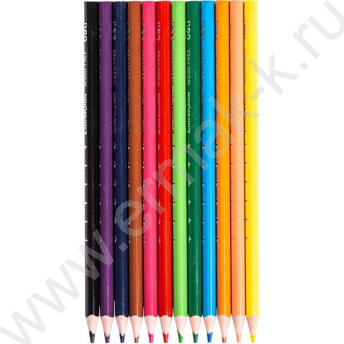 Карандаши пластиковые 12цв Enovation /трехгранные/ европодвес | Фото 2