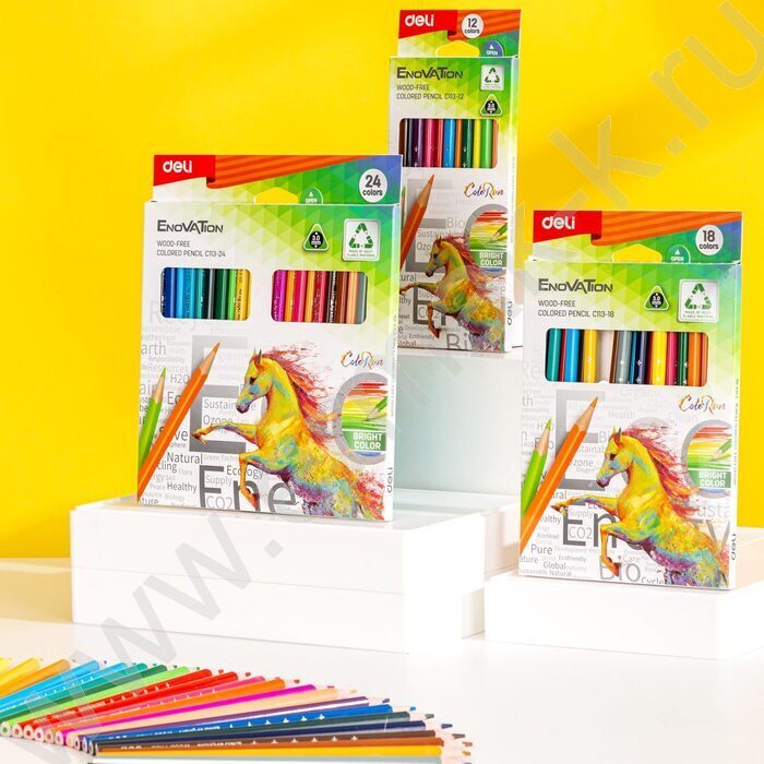 Карандаши пластиковые 18цв Enovation /трехгранные/ европодвес | Фото 5