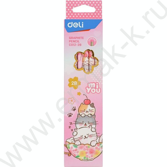 Карандаш ч/гр 2B "MiYou" корпус - ассорти, шестигранный /карт.кор. | Фото 5