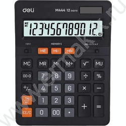 Калькулятор Deli EM444 /двойное питание/ темно-серый, 12 разряд | Фото 1