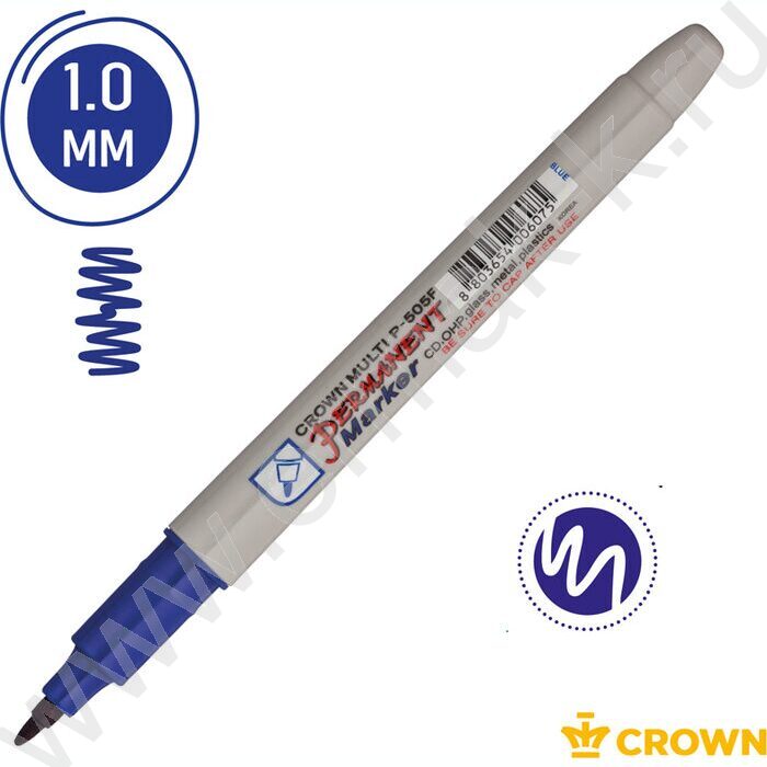 Маркер перм. /синий/ 1мм круг "Multi Marker Super Slim" | Фото 3