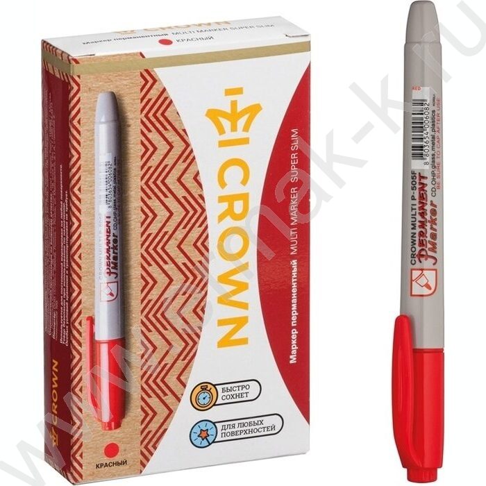 Маркер перм. /красный/ 1мм круг "Multi Marker Super Slim" | Фото 2