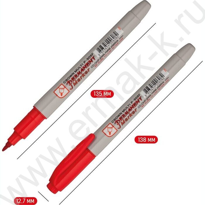 Маркер перм. /красный/ 1мм круг "Multi Marker Super Slim" | Фото 4