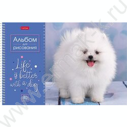 Альбом д/рисования-спираль 40л "Doggie-Щенки" /перфорация/ 4вида | Фото 3