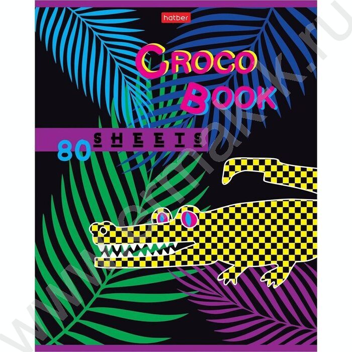 Тетрадь  80л клетка "Листики" /лак/ 5видов | Фото 1