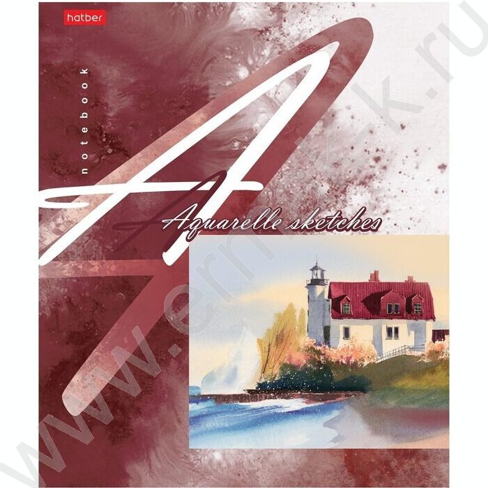 Тетрадь  80л линейка "Акварельные зарисовки" /тиснение/ ассорти | Фото 1