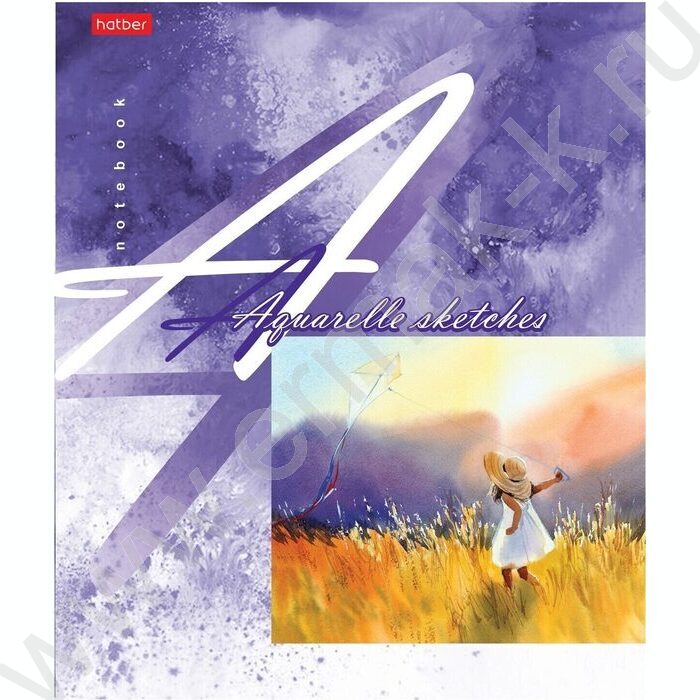 Тетрадь  80л линейка "Акварельные зарисовки" /тиснение/ ассорти | Фото 3