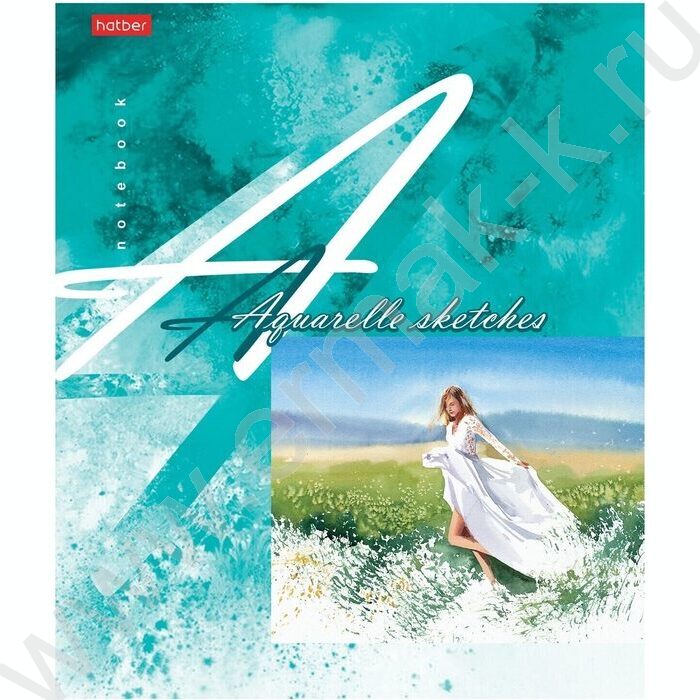 Тетрадь  80л линейка "Акварельные зарисовки" /тиснение/ ассорти | Фото 5