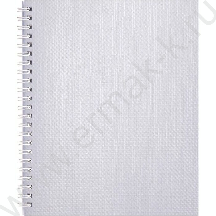 Тетрадь  96л клетка/спираль "Бум/винил" METALLIC белая | Фото 1