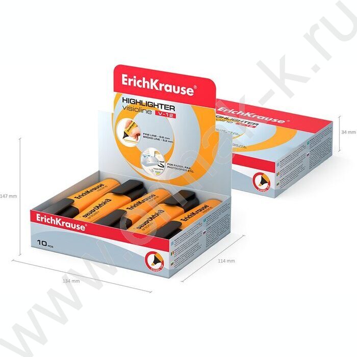 Текстовыделитель /оранжевый/ 5,2мм косой Visioline V-12 Neon   | Фото 4