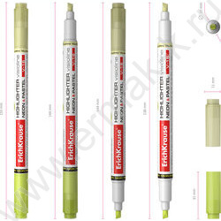 Текстовыделитель двустор. /желтый/ 3,3мм косой Neon+Pastel  "Visioline V-16" | Фото 3