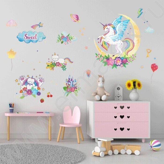 Интерьерная наклейка 60*90см "Unicorn" /ПВХ, блистер | Фото 1