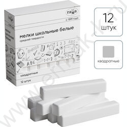 Мел белый  12шт /квадратный /картон.кор. | Фото 4