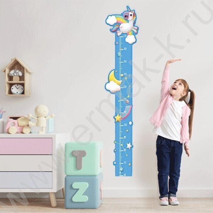 Ростомер наклейка фигурная "Unicorn" /размер композиции 134,7*24,6см /блистер | Фото 1