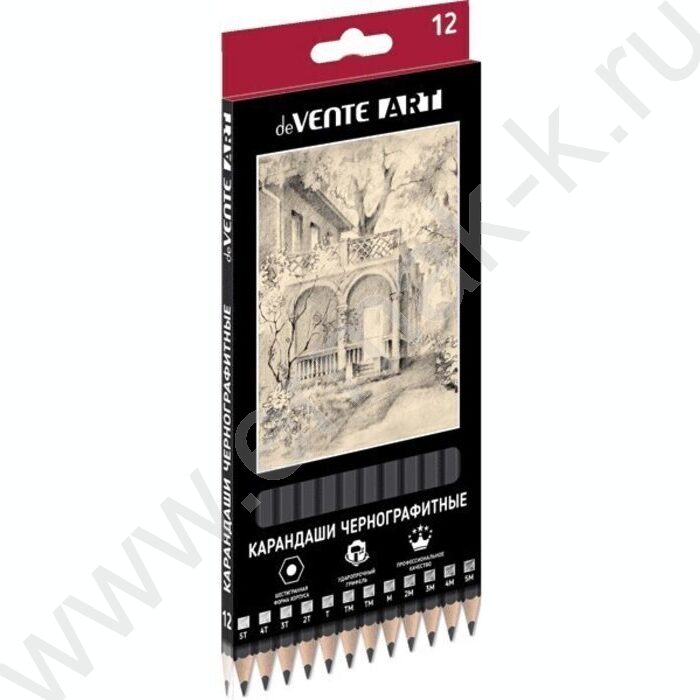 Карандаш ч/гр /набор 12шт/ "Art" шестигранные /5Т, 4Т, 3Т, 2Т, Т, ТМ-2, М, 2М, 3М, 4М, 5М | Фото 1