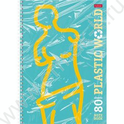 Тетрадь  80л А4 клетка/спираль "Plastic World" ассорти | Фото 3