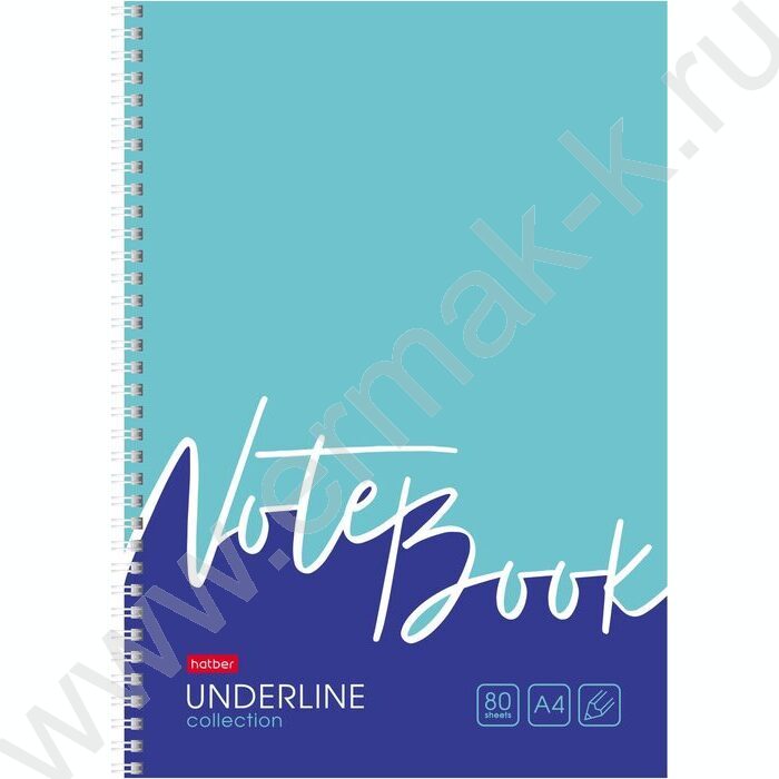 Тетрадь  80л А4 клетка/спираль "Underline" ассорти | Фото 1