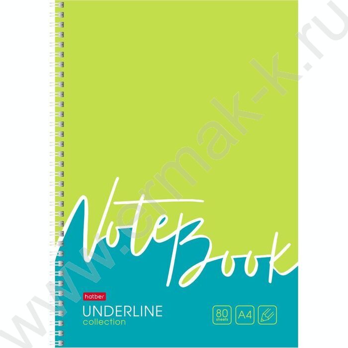 Тетрадь  80л А4 клетка/спираль "Underline" ассорти | Фото 3