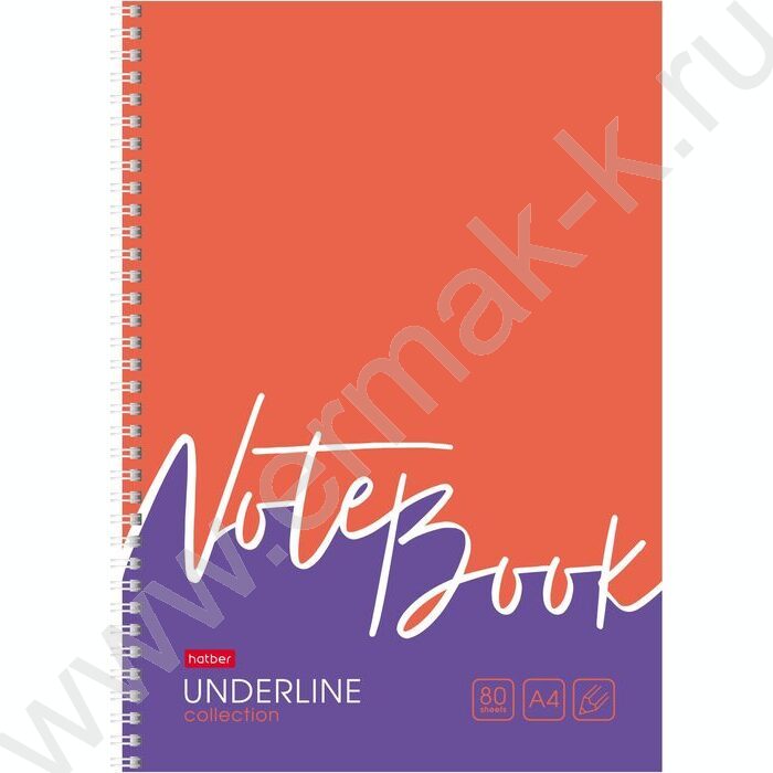Тетрадь  80л А4 клетка/спираль "Underline" ассорти | Фото 4