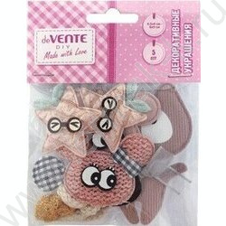 Декоративные украшения из ткани "Сat and mouse" 5шт от 45*40 до 60*90мм, ассорти дизайнов /блист | Фото 2