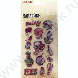 Наклейки самоклеящиеся  9*18см "Shake it! Beauty" с тиснением и фигурными конфетти внутри /блист | Фото 1
