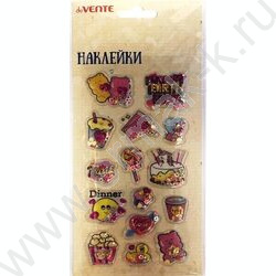 Наклейки самоклеящиеся  9*18см "Shake it! Party" с тиснением и фигурными конфетти внутри /блисте | Фото 1
