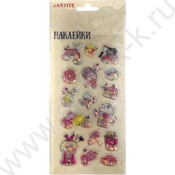 Наклейки самоклеящиеся  9*18см "Shake it! Sweety" с тиснением и фигурными конфетти внутри /блист | Фото 1