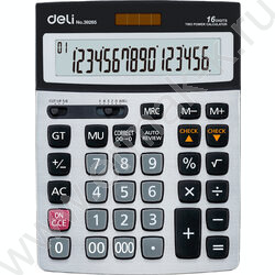 Калькулятор Deli E39265 /двойное питание/ серый - метал., 16 разряд | Фото 1