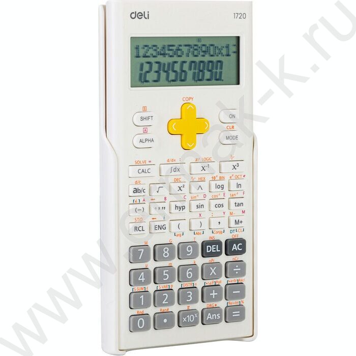 Калькулятор Deli E1720-white д/научных расчётов /300функций/ двустрочный /белый, 10+2 разряд | Фото 2