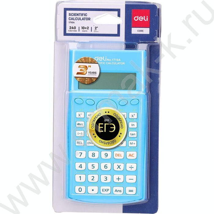 Калькулятор Deli E1710A/BLU д/научных расчётов /240функций/ двустрочный /синий, 10+2 разряд | Фото 5