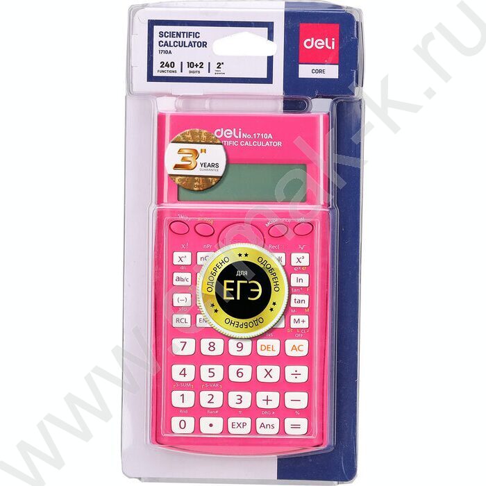 Калькулятор Deli E1710A/RED д/научных расчётов /240функций/ двустрочный /красный, 10+2 разряд | Фото 5