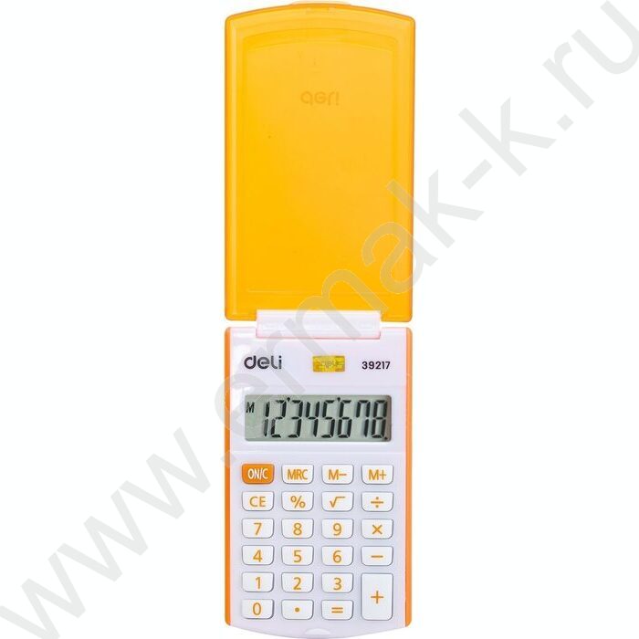 Калькулятор Deli E39217/OR /оранжевый /с крышкой, 8 разряд | Фото 1