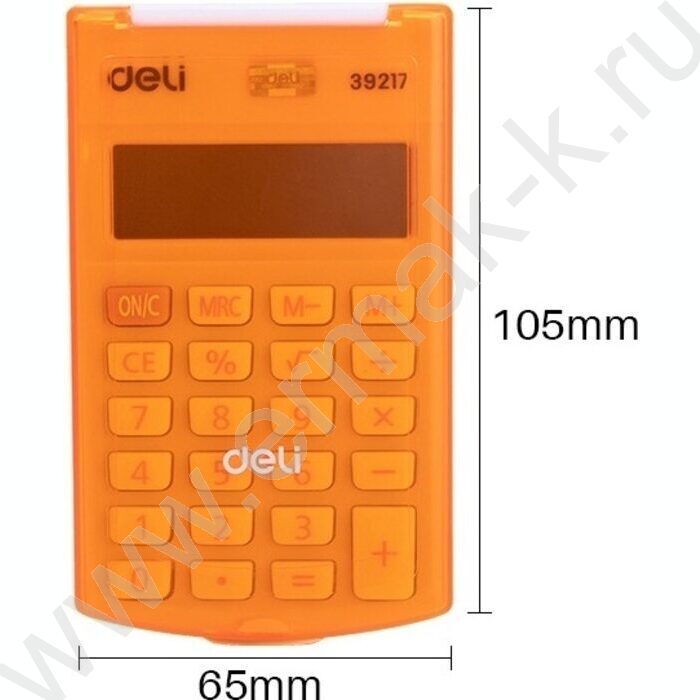 Калькулятор Deli E39217/OR /оранжевый /с крышкой, 8 разряд | Фото 6
