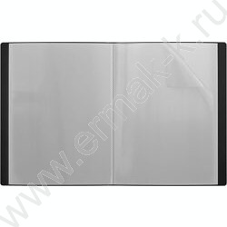 Папка  40 файлов Diamond Total Black /карман на корешке /черная | Фото 2